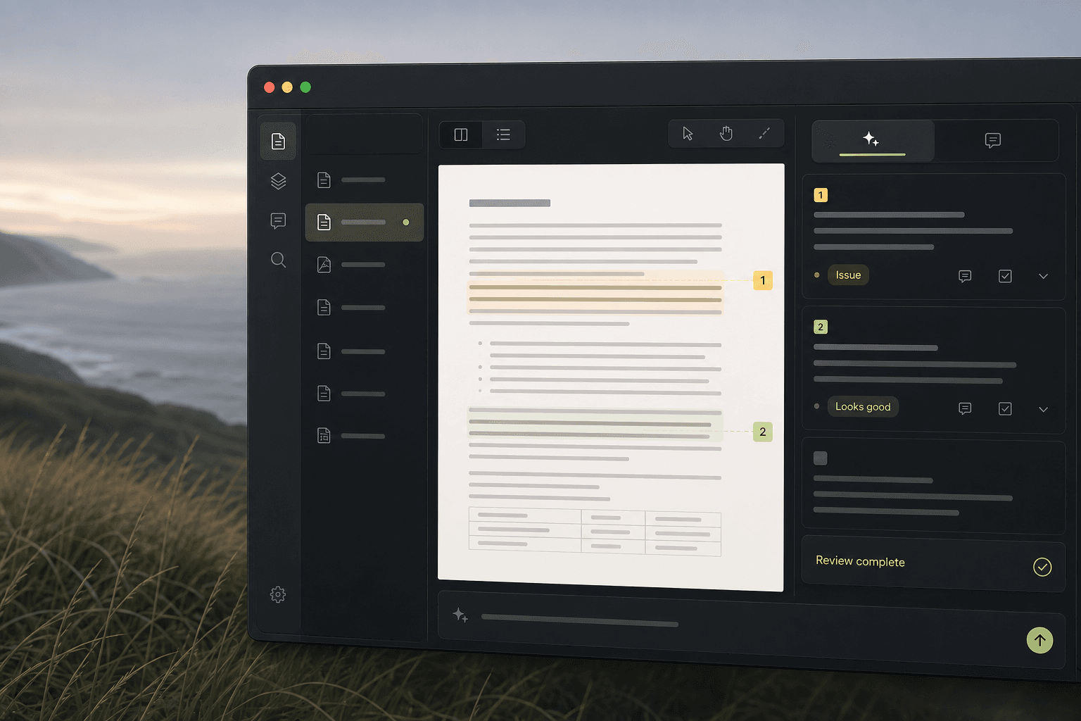 A private document workspace for reviewing approved material.